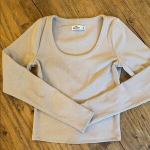 Hollister Cream Long Sleeve Tee
